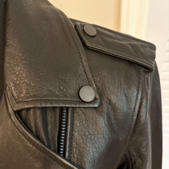 Banana Republic Black Lamb Leather Moto Jacket Small Pristine Condition - Picture 5 of 10